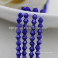 Blue amber glass beads,bicone beads 4mm